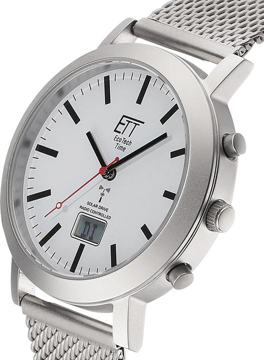 Actual product image ETT EGS-11579-11M Mens Solar Radio Control Watch 41mm 5ATM (Radio-controlled clock, Analogue wristwatch, Digital watch, 41 mm)