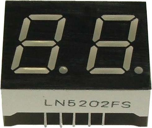 Image du produit OEM Affichage à 7 segments Com. rouge Anode 2 caractères 12.7mm (Kit électronique)