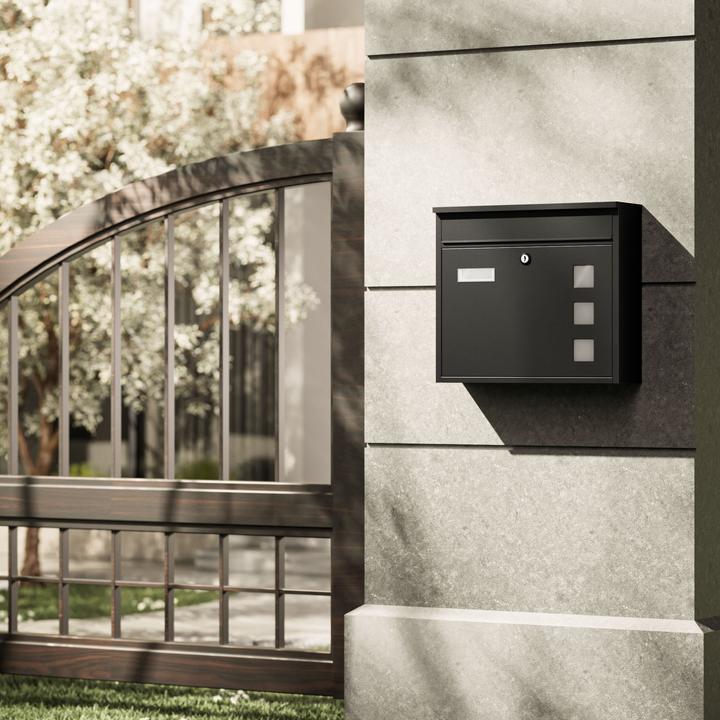 Produktbild Wiltec Briefkasten V12 360x115x315mm Schloss Namensschild Postkasten
