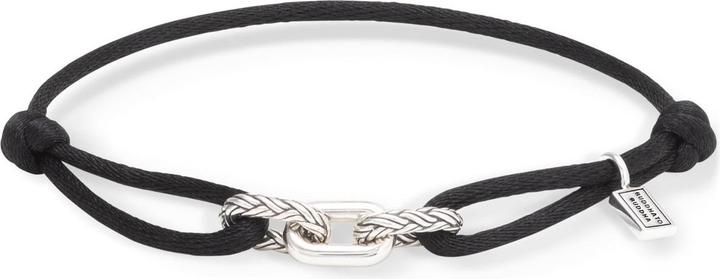 Produktbild Buddha to Buddha Armband Kordel Katja Silber Schwarz (27 cm, Nylon, Silber 925)