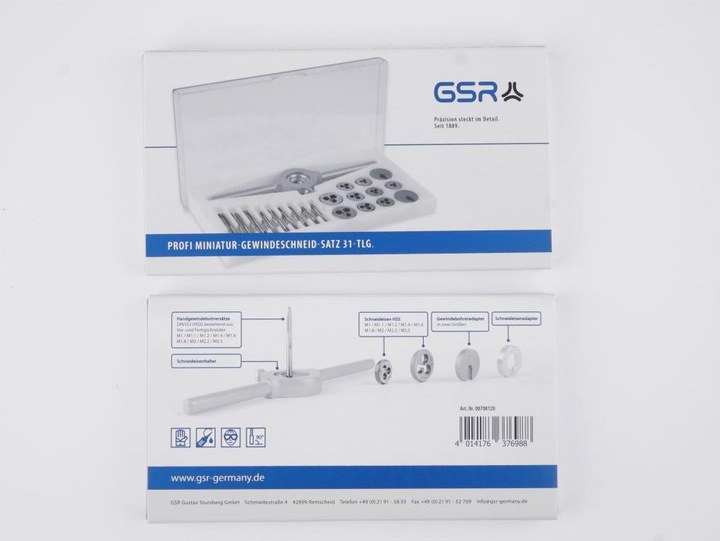 Produktbild GSR 31 tlg. HSS Miniatur Gewindeschneidsatz M1-M2,5