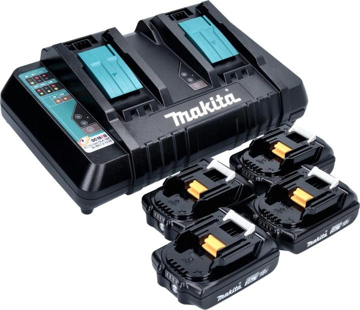 Productafbeelding Makita Power Source Kit 18 V met 4x BL 1820 B 2,0 Ah oplaadbare batterij ( 4x 197254-9 ) + DC 18 RD Dubbel (18 V)