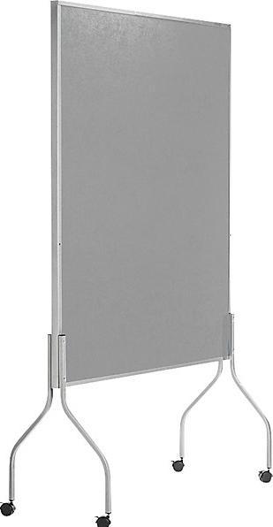 Produktbild Rocada Moderationswand, mobil, HxBxT 1950x1200x680 mm, Textilbezug grau