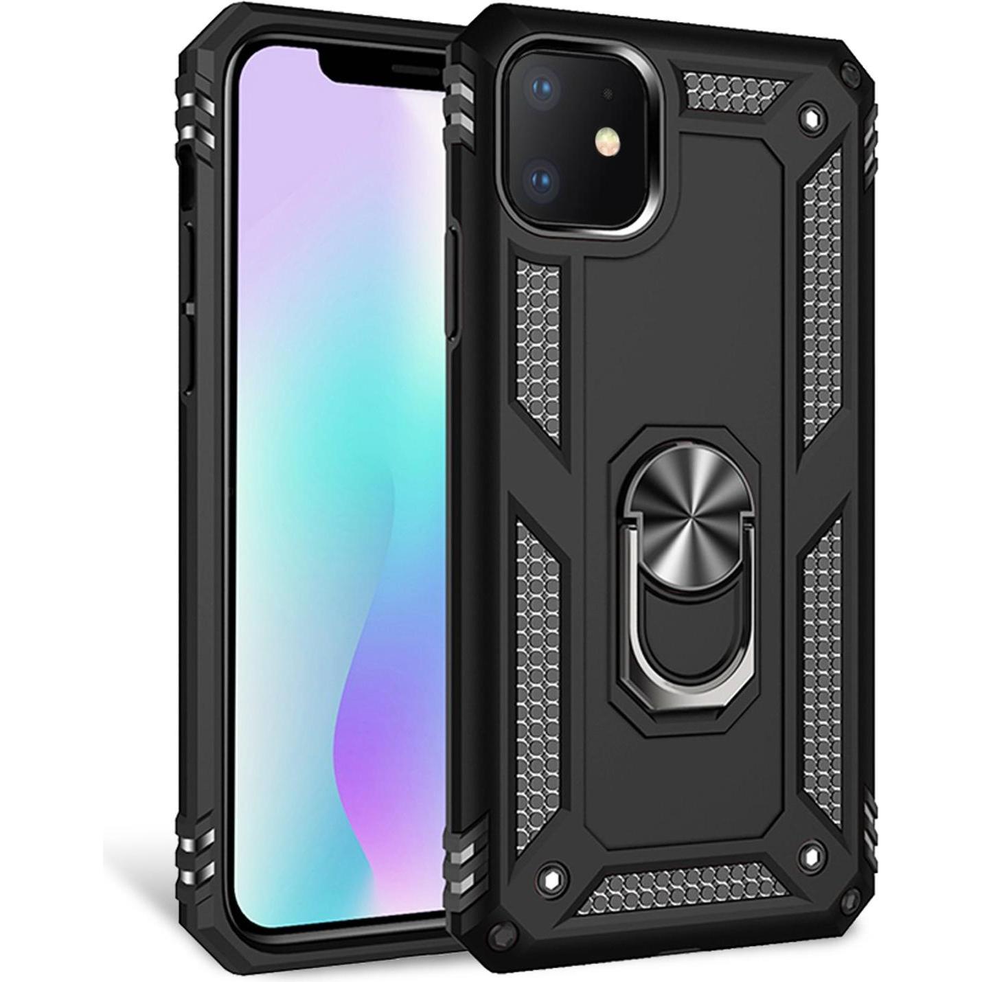 Nalia Ring Hülle (Apple iPhone 11), Smartphone Hülle, Schwarz