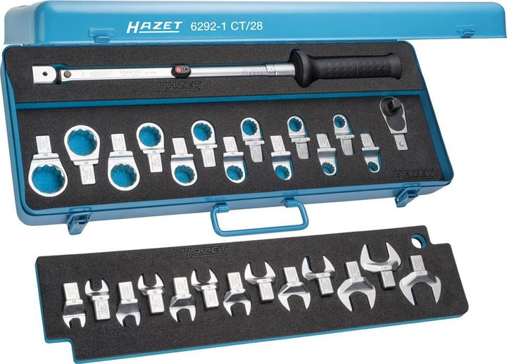 Produktbild HAZET Drehmoment-Werkzeug Satz 6292-1CT/28 ∙ Einsteck-Vierkant 14 x 18 mm ∙ 13 - 32 ∙ Anzahl Werkze… (1/2", 40 Nm, 200 Nm)