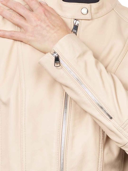 Actual product image Hugo Boss Boss Orange Saleste Leather Jacket Open Beige (M)