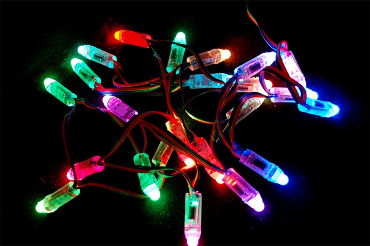 Produktbild OEM 12mm Diffused Digital RGB LED Pixels (25er Strang) WS2801