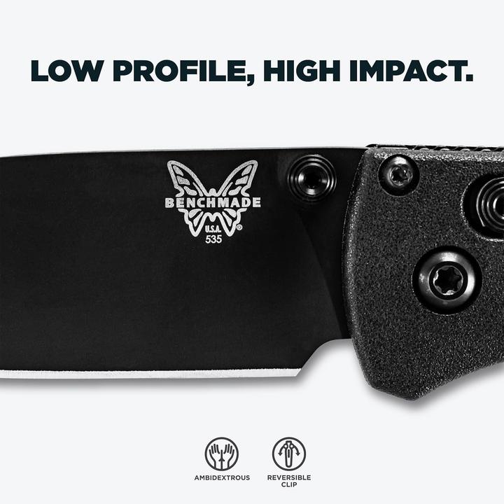 Actual product image Benchmade Mini Bugout Black Plain (7.16 cm)