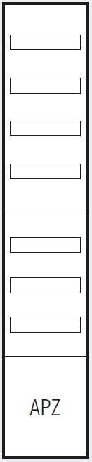Produktbild ABN Verteilerfeld 1V 1APZ 250x300mm VA19 1V7 84TE BxH 250x1400mm