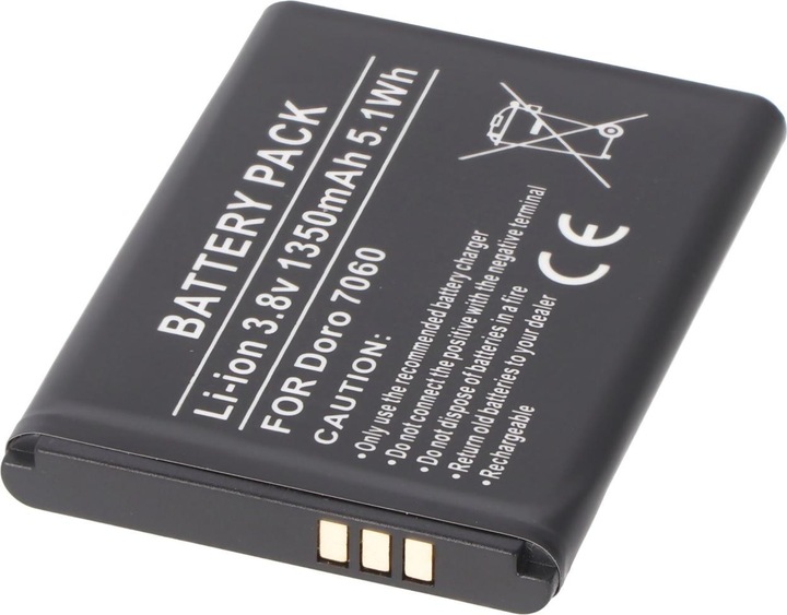 Actual product image AccuCell Doro 7060 battery, DBS-1350A