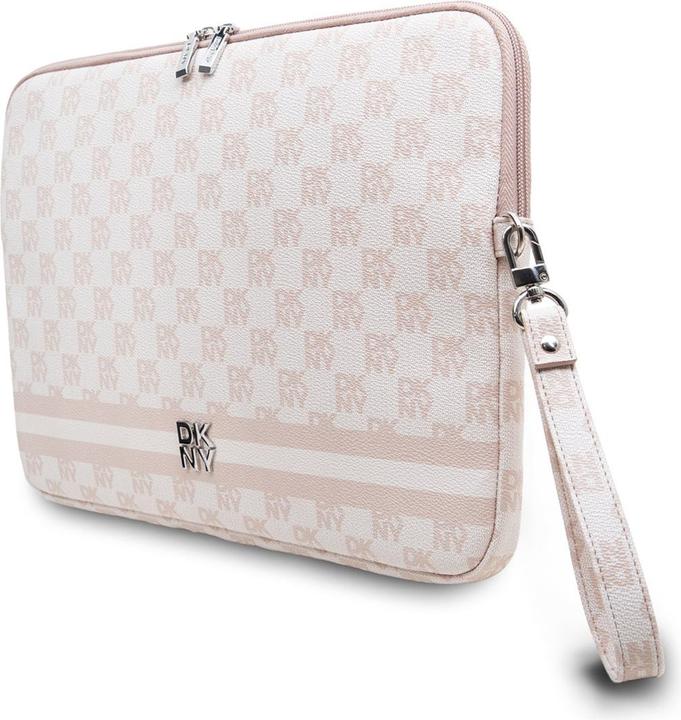 Produktbild DKNY PU Leather Checkered Pattern and Stripe Laptop Sleeve 13/14" Pink (14")