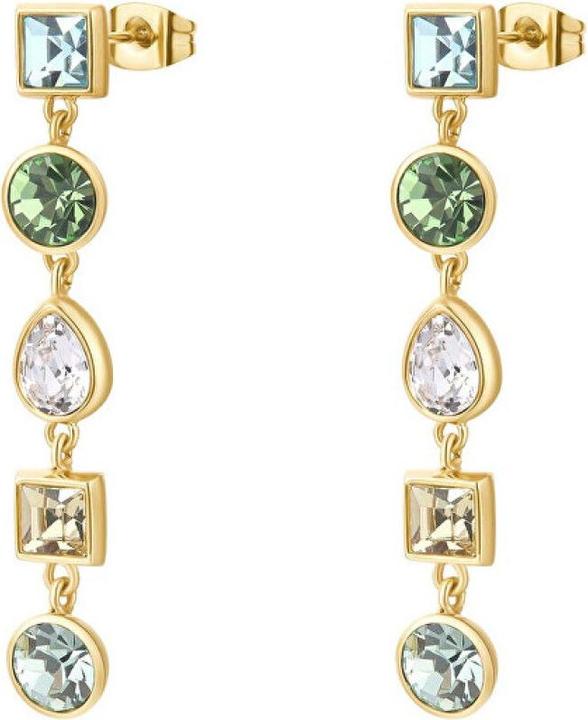 Brosway - Long gold-plated earrings with colored crystals Symphonia BYM182 (Gold-plated material)