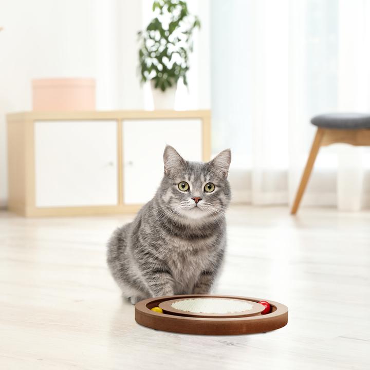Produktbild Relaxdays Katzen-Kratzbrett (2.50 cm, Rot, Natur, Gelb)