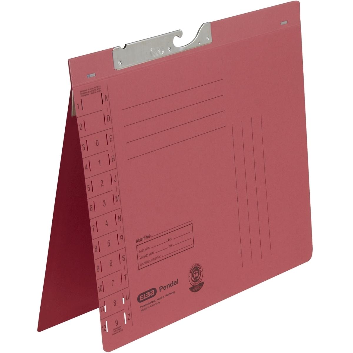 Elba, Mappe, Pendelhefter, DIN A4, Manilakarton, 250 g-qm, rot (A4, 50 x)