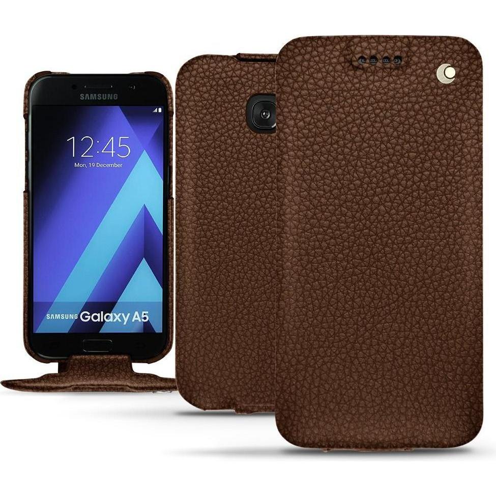 Noreve Lederschutzhülle vertikal (Samsung Galaxy A5 (2017)), Smartphone Hülle, Braun