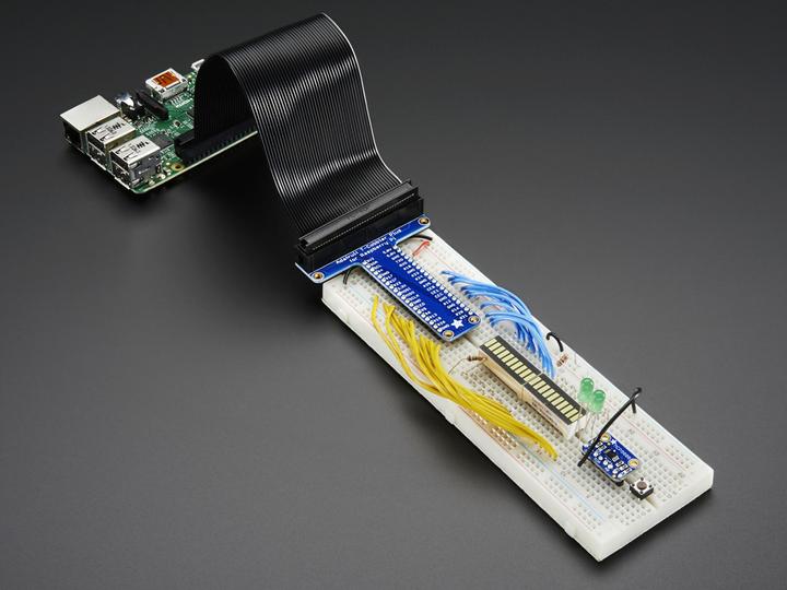 Adafruit Kit Pi T-Cobbler Plus pour Pi B+ assemblé (Banc des accusés)