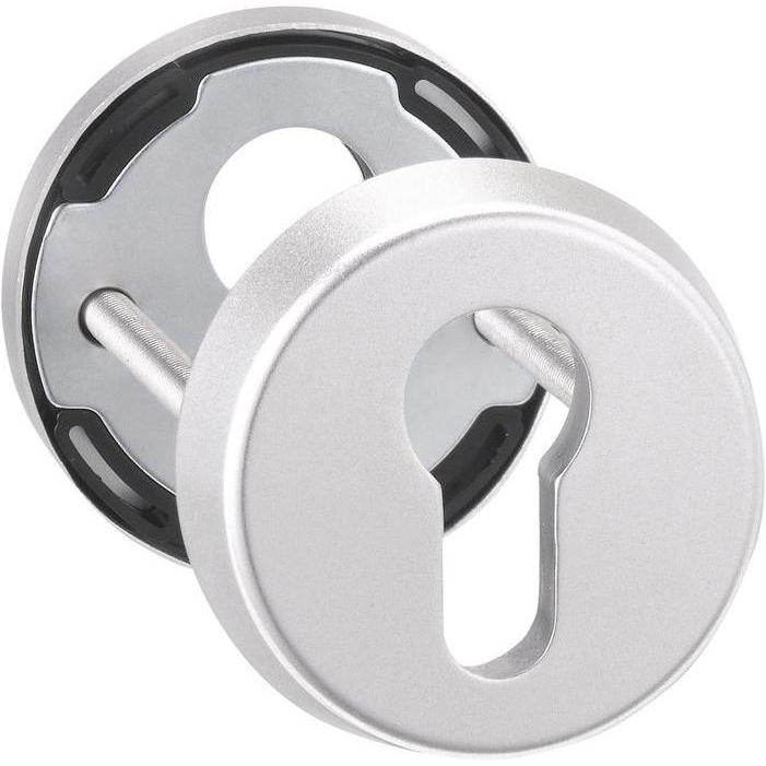 EDI, Türgriff + Fenstergriff, Schutzrosettenpaar 6533 Aluminium F1 rund ohne Zylinderabdeckung Stärke 12 mm (Türgarnitur...