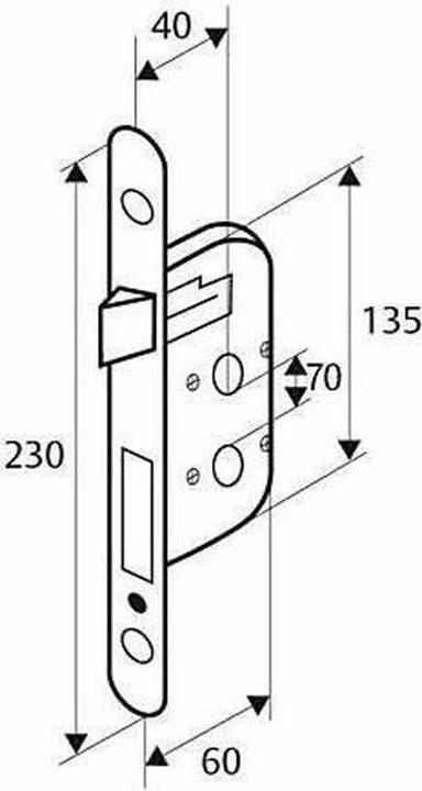 Actual product image Yale Einsteckschloss 6,2 x 2 x 23 cm (Mortise lock)