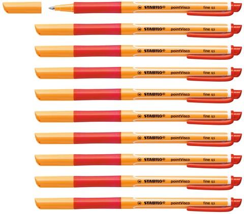 Productafbeelding STABILO puntVisco rollerball (Rood, 10 x)