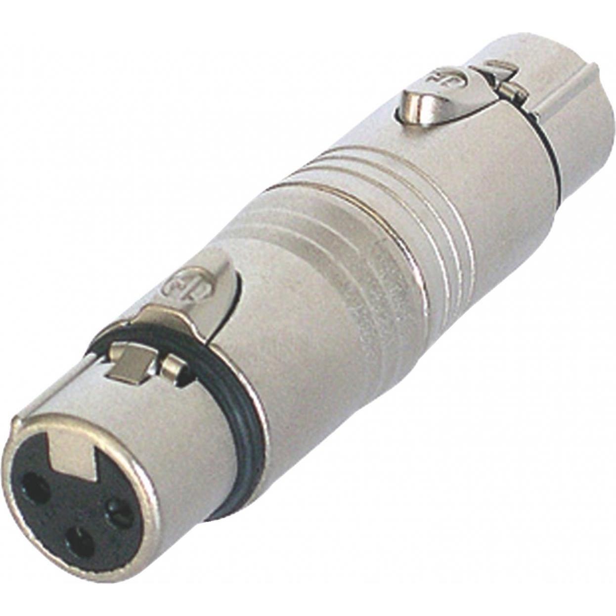 Neutrik Na3ff (Doppelkupplung), Audio Adapter, Grau