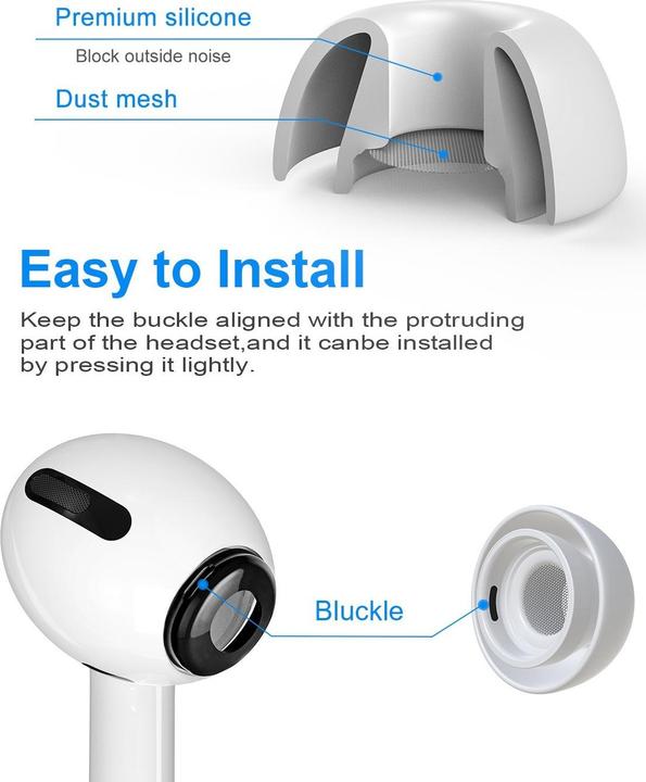 Image du produit New Bee Embouts antibruits - Apple AirPods Pro 1 - AirPods Pro 2 (Apple AirPods Pro (1ère génération), Apple AirPods Pro (2ème génération))