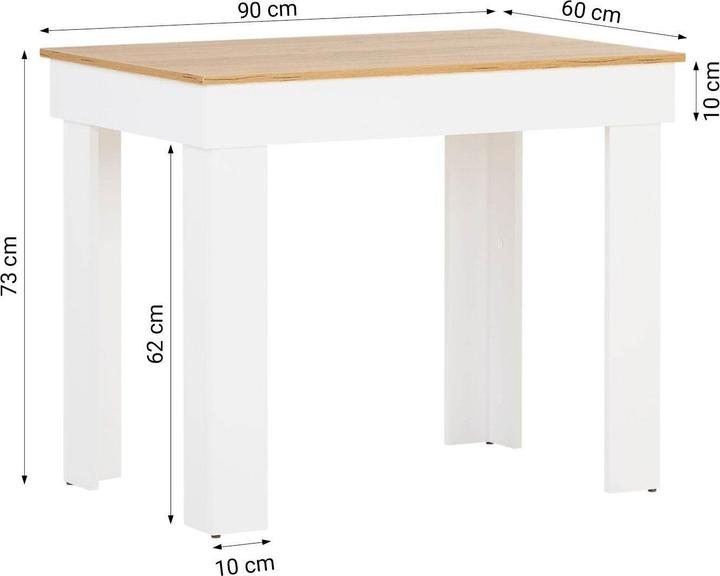 Produktbild Homestyle4u Esstisch mit 2 Stühlen Set (Holz)
