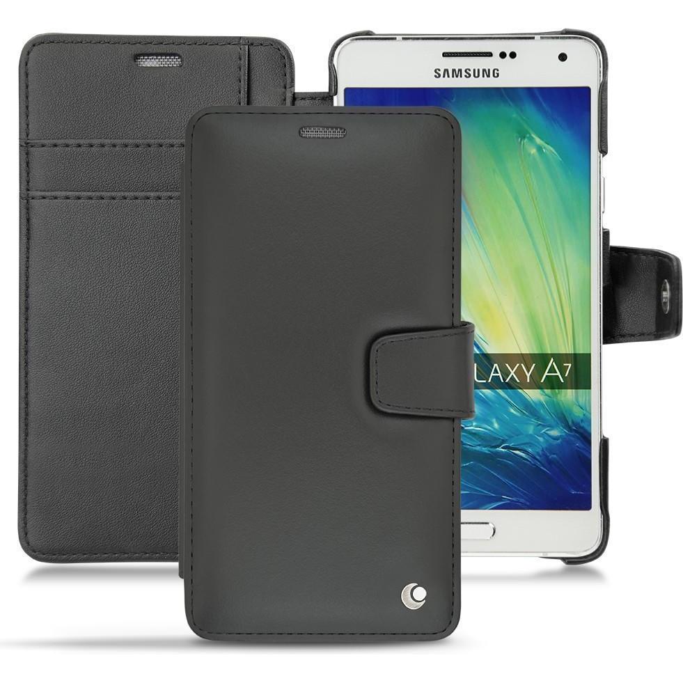 Noreve Lederschutzhülle Wallet (Samsung Galaxy A7), Smartphone Hülle, Schwarz