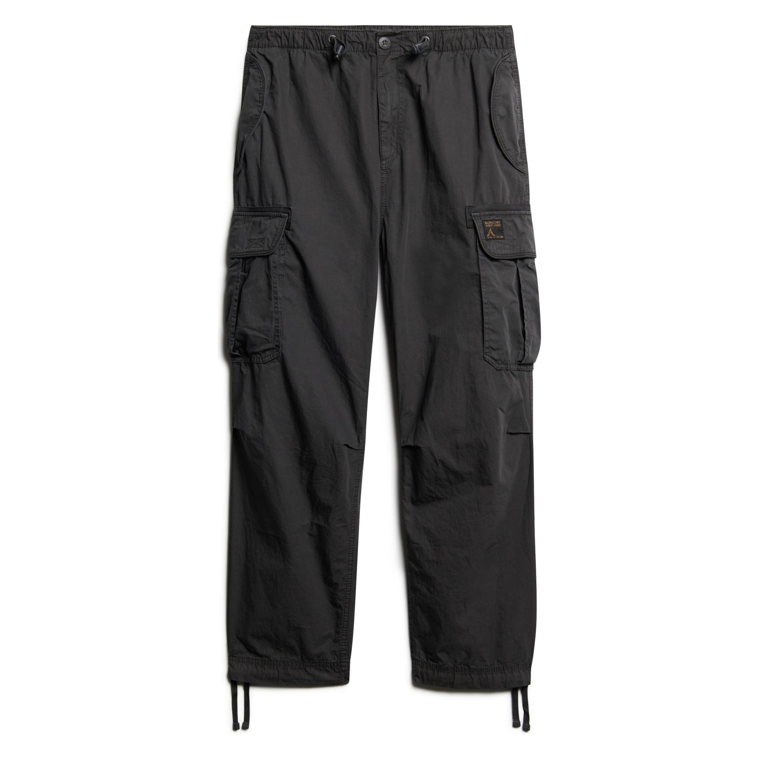 Superdry, Herren, Hosen, Baggy Parachute Pant, Schwarz, (W31/L32)