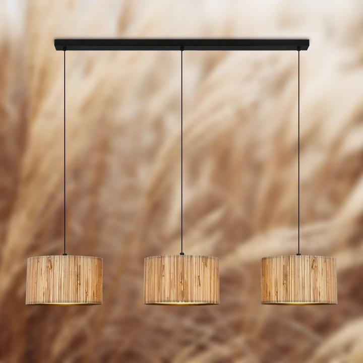 Produktbild Briloner Pendelleuchte, Schwarz / Natur, exkl.3x E27/max. 10W (E27)