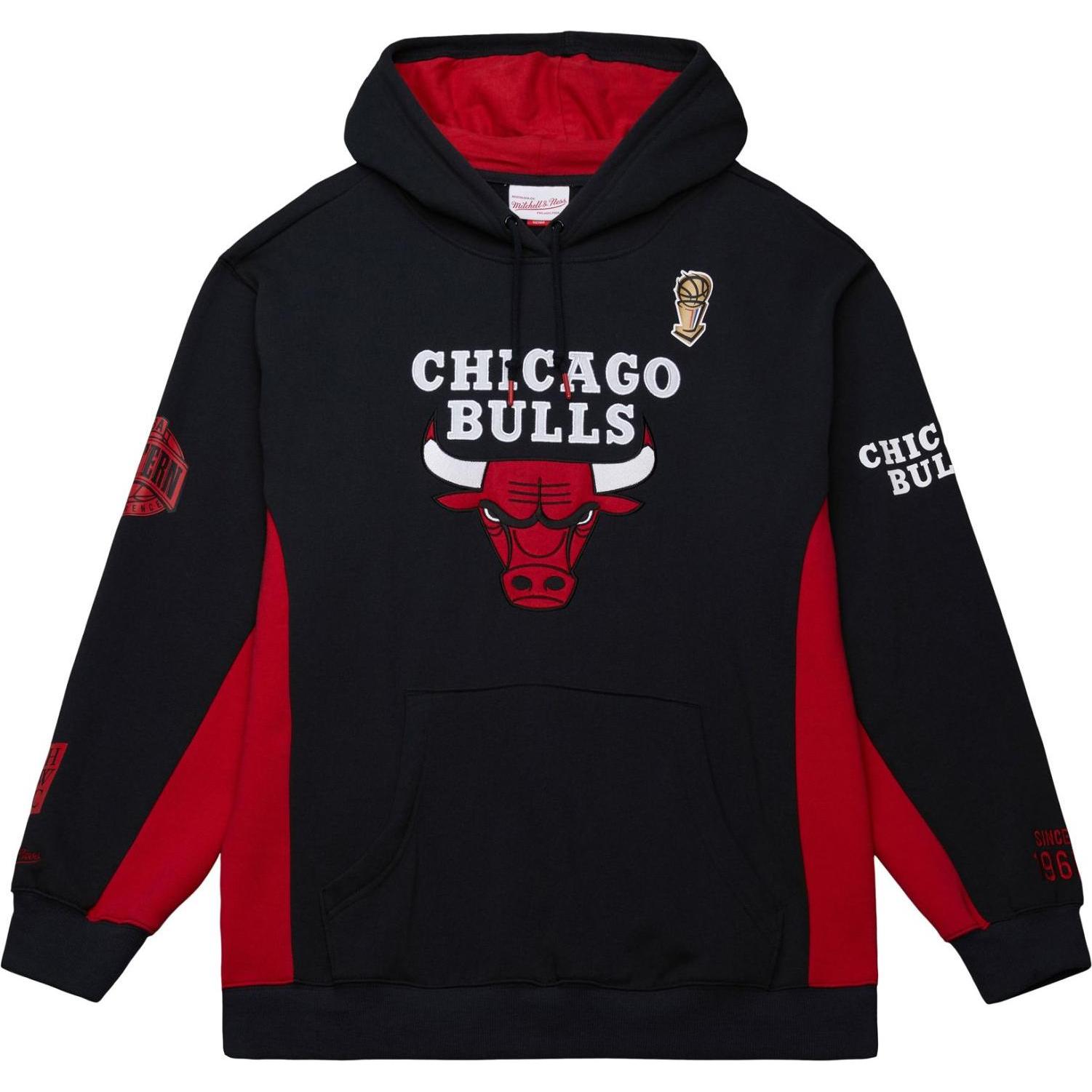 Mitchell & Ness, Herren, Pullover, Fleece Hoody - ORIGINS Chicago Bulls - M, Schwarz, (M)