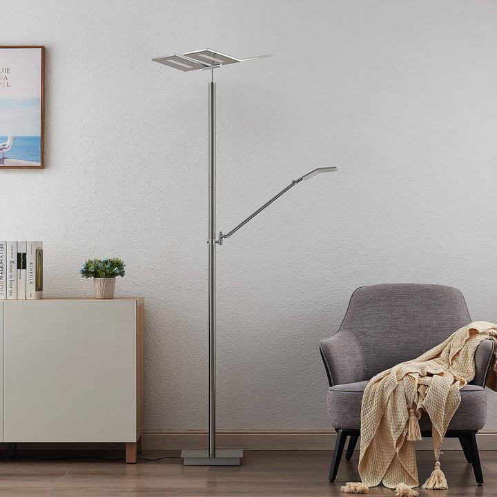 Produktbild Lucande Hadlee LED-Stehleuchte, nickel (5000 lm)
