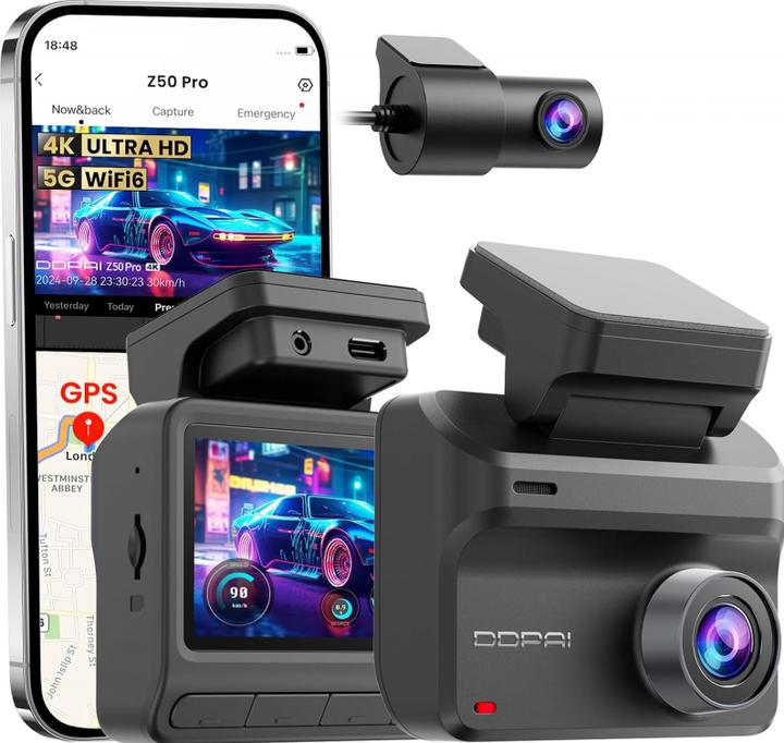 DDpai Z50 Pro Dual (Built-in display, GPS receiver, 4K)