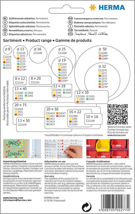 Produktbild HERMA Verschlussetiketten