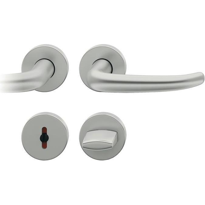 FSB, Türgriff + Fenstergriff, Rosettengarnitur 12 1023 Aluminium 0105 rund WC-R8 DIN links / rechts D/D (Türgarnitur)