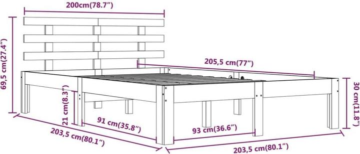 Image du produit vidaXL Bettrahmen (200 x 200 cm)