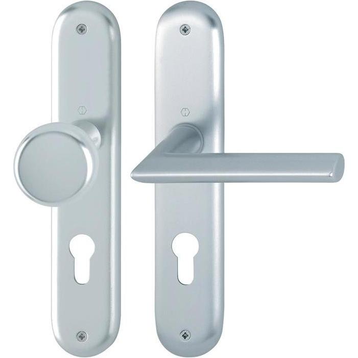 Thumbnail - Hoppe, Türgriff + Fenstergriff, Langschildgarnitur Stockholm 53/273P/1140 Aluminium F1 PZ 72 mm DIN links / rechts (Türg...