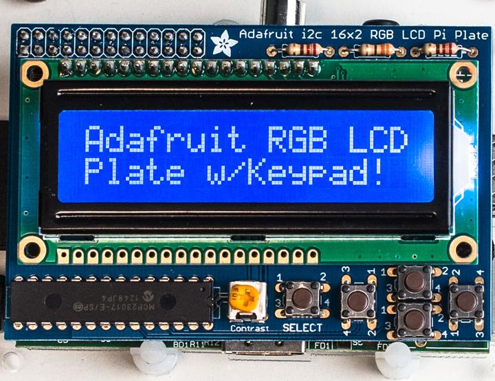 Image du produit Adafruit Kit RGB Negative 16x2 LCD+Keypad pour Raspberry Pi (Kit électronique)