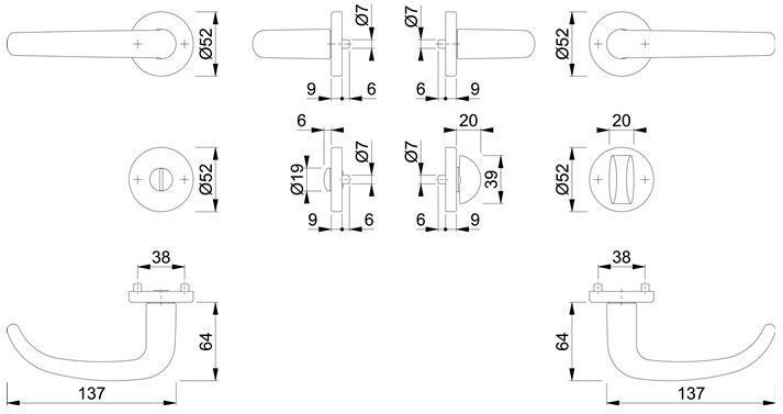 Actual product image Hoppe Rosette fitting F1 (Door handle)