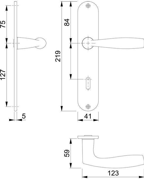 Actual product image Hoppe Long plate set Vitória M1515/302 brass F41-R OB 72 mm DIN left / right (Door handle)