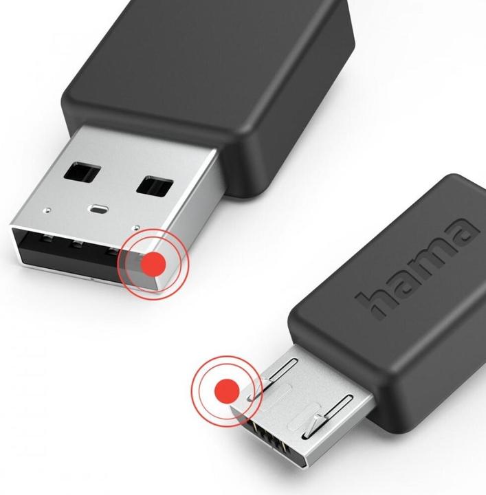Produktbild Hama USB-Kabel, USB-A - Micro-USB, 1 m, Schwarz (1 m, USB 2.0)