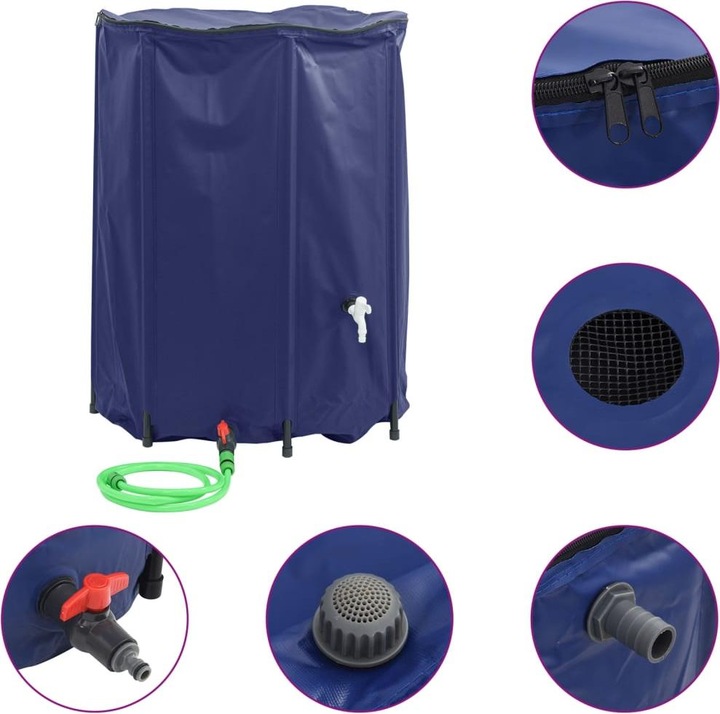 Produktbild VidaXL Wassertank mit Wasserhahn Faltbar 1350 L PVC (1350 l)