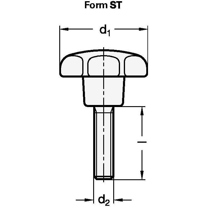 Thumbnail - Ganter, Schrauben, Sterngriff GN 6336.4 Sterngriffschraube Kunststoff d1 63 mm d2 M 12 mm l50 mm (10 Schrauben pro Stück...
