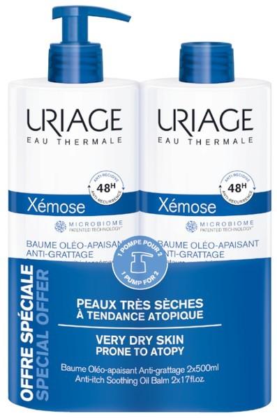 Actual product image Uriage Xemose Anti-Itch Body Cream For Dry Skin With Atopic Eczema Tendency Pack Of 2 X 500 Ml (Body cream, 500 ml)