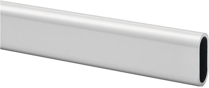 Image du produit Hermeta Tube d'armoire ovale Aluminium anodisé couleur argent Hauteur du tube 30 mm Largeur du tube 14 mm (1 pcs)