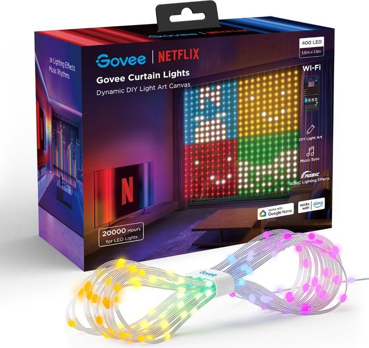 Govee Curtain Light (RGBIC, 150 cm, Indoor)
