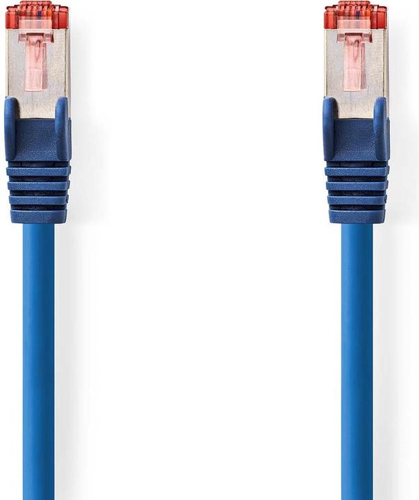 Actual product image Nedis CAT6 network cable | RJ45 male | RJ45 male | S/FTP | 5.00 m | Round | LSZH | Blue | Label (S/FTP, CAT6, 5 m)