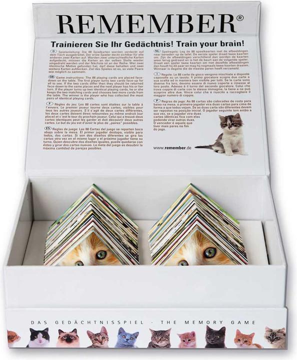 Produktbild Remember Gedächtnisspiel Cats (Englisch, 2 - 8 Spieler)