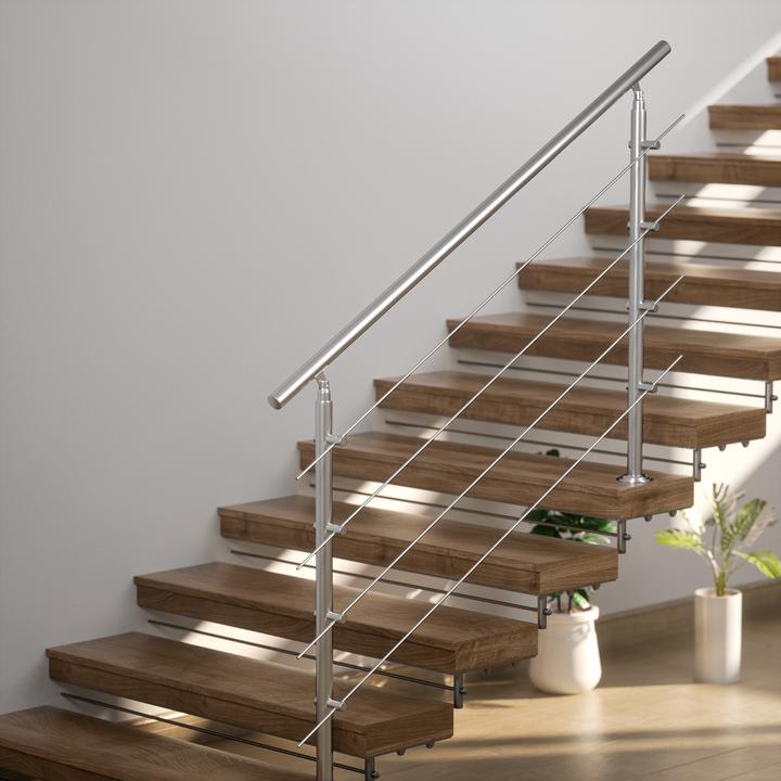 Actual product image Monzana Stair railing (Easy-care stainless steel)