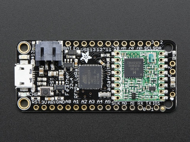 Actual product image Adafruit Feather 32u4 RFM95 LoRa Radio 868 or 915 MHz (Various)