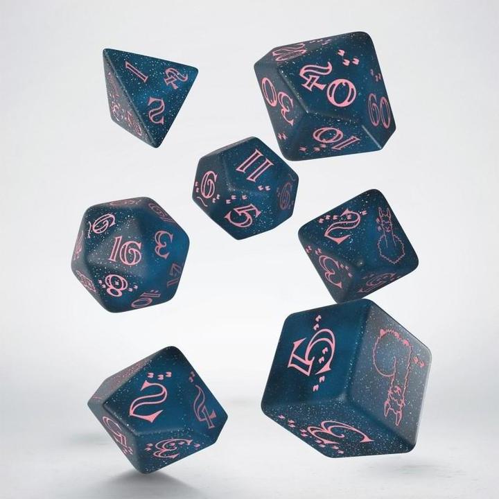 Actual product image Q Workshop SLLA3E - Sparkling Llama Dice Set, Glittering dark blue & pink